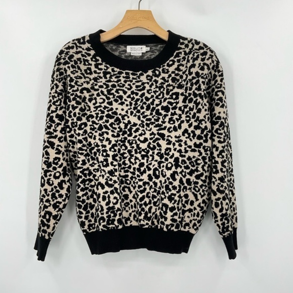 Molly Bracken Animal Print Sweater Size XS J7